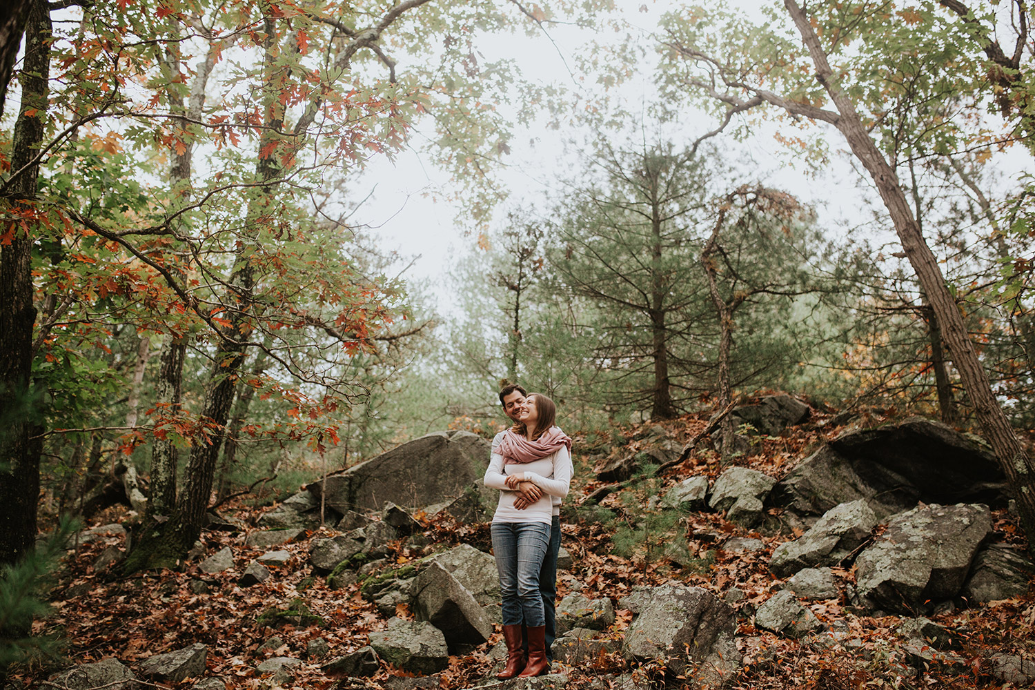 Boston documentary couple photography | Hiking at Blue Hills Reservation